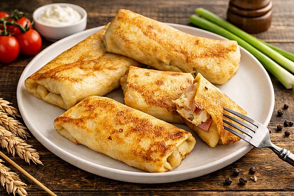 Блинчики Петровские с ветчиной и сыром