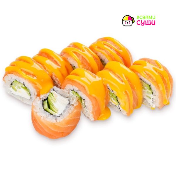 Ролл с Лососем и Манго соусом