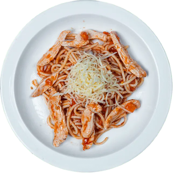 Паста с томатами и курицей