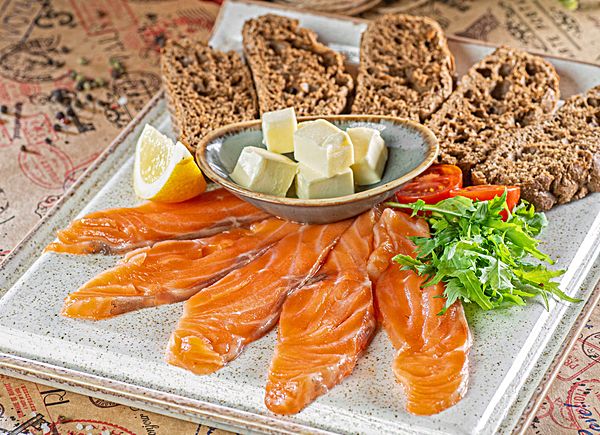 Лосось с чиабаттой