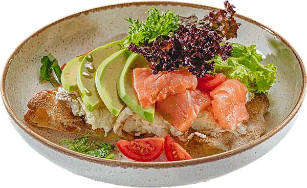 Брускетта с лососем