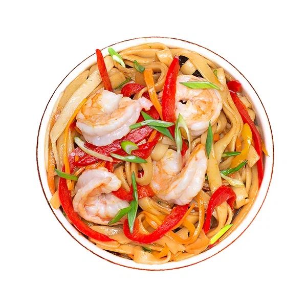 Удон с креветками