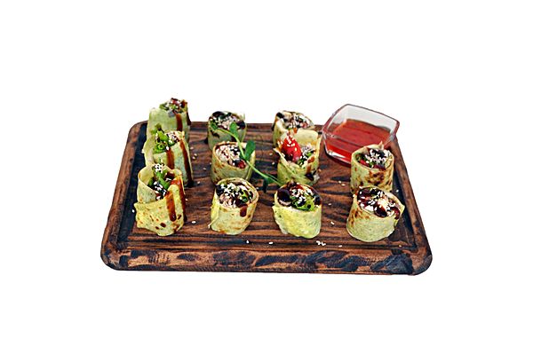 Шпинатные блины с уткой