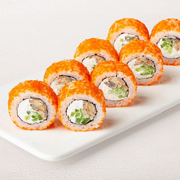 Ролл Филадельфия в масаго с угрем