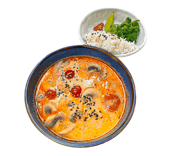 Том Ям с тофу фри, томатами черри и грибами