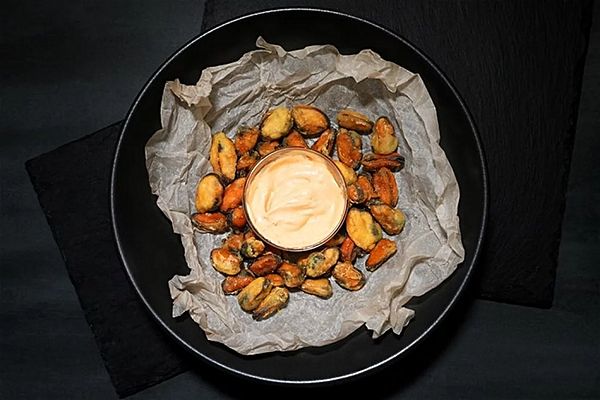 Мидии в кукурузной муке