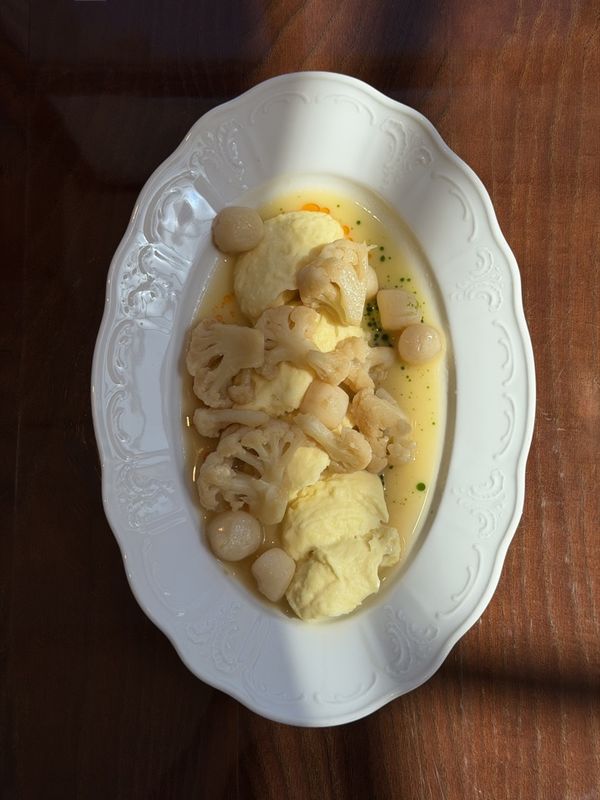 Гребешки с цветной капустой