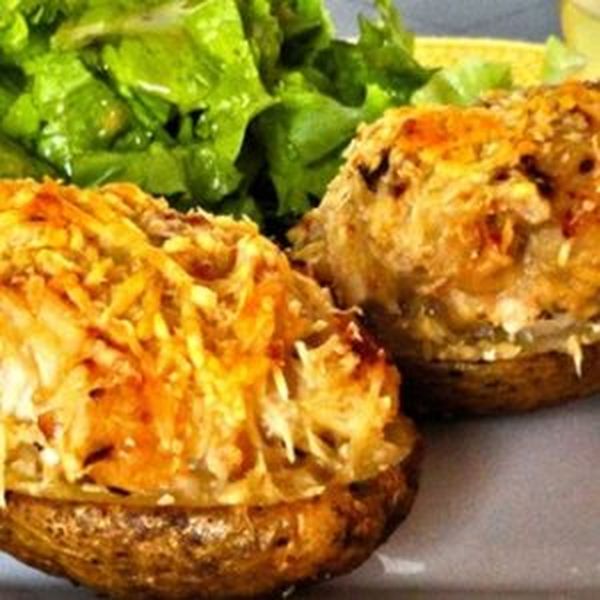 Картофель запеченный с грибами и сыром