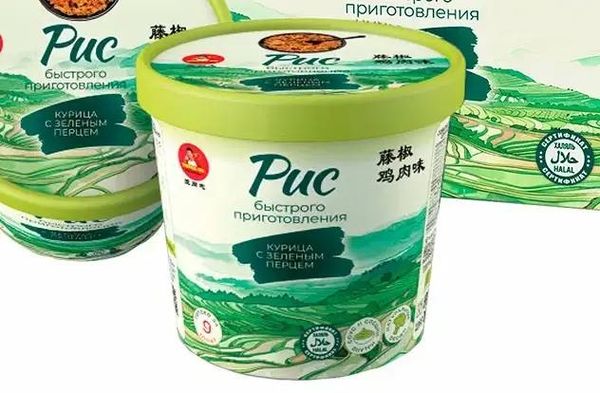 Рис быстрого приготовления со вкусом «Курица с зеленым перцем» 155 г Товарищ Ван