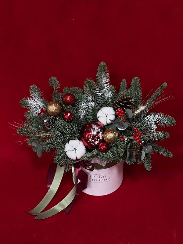 Зимняя композиция в коробке