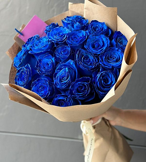 21 синяя роза в оформление