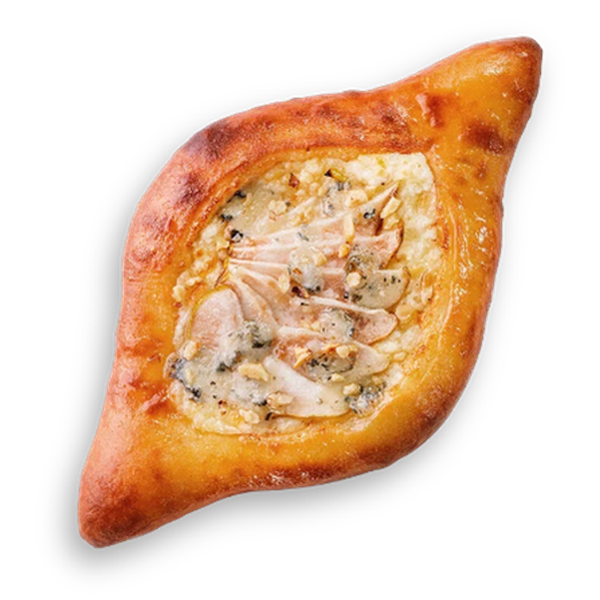 Хачапури по-аджарски с грушей и горгонзолой