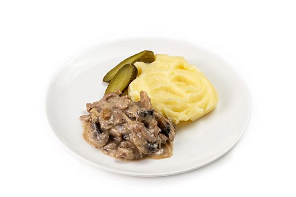 Бефстроганов с пюре