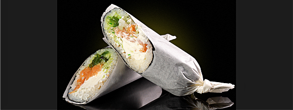 Суширитто с лососем и чукой