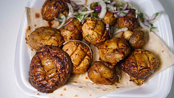 Грибы на мангале