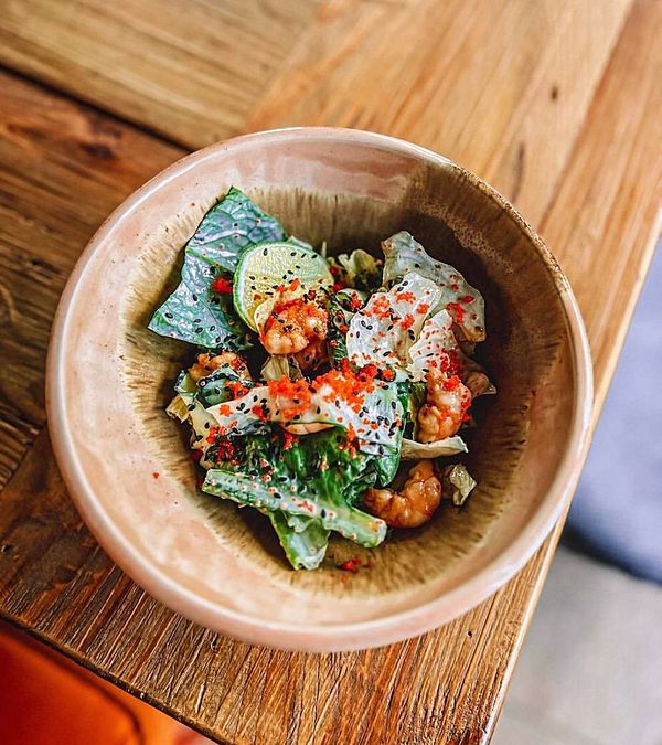 Хрустящий айсберг с креветкой