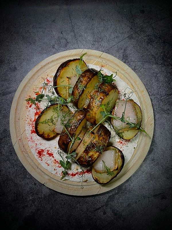 Картофель на мангале с салом