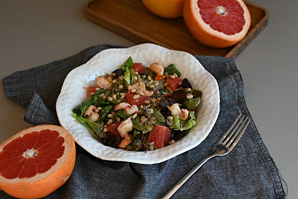 С креветкой и грейпфрутом