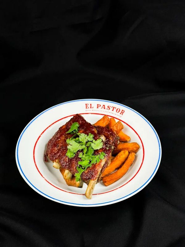 Запеченные ребра с бататом