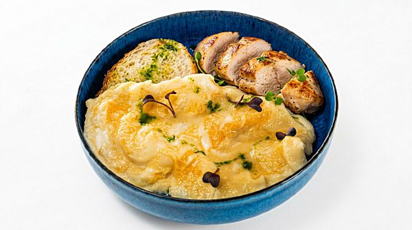 Скрэмбл чиабатта с курицей