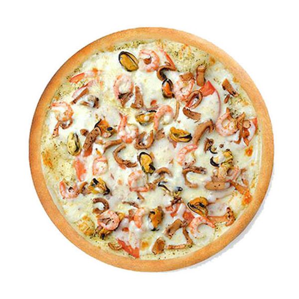 Пицца с морепродуктами и оливками