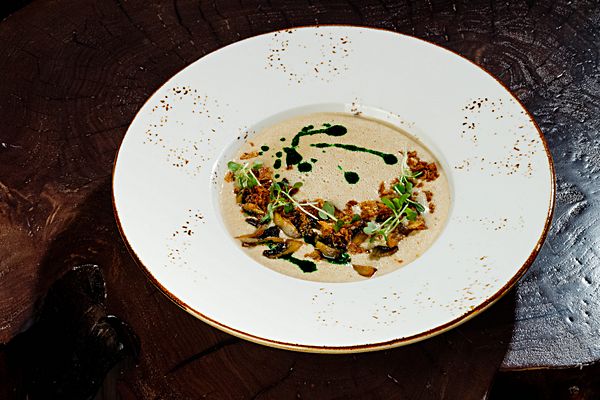 Картофельный крем-суп с грибами