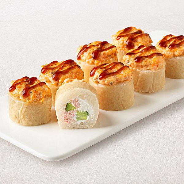 Спринг-ролл с угрем и лососем