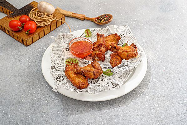 Куриные крылья с соусом сладкий Чили