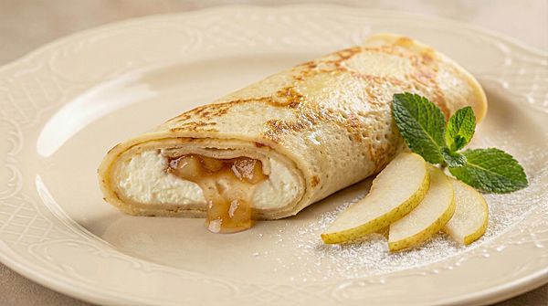 Творожок с ягодным конфитюром груша