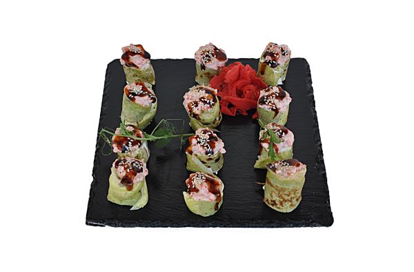 Шпинатные блины с креветкой