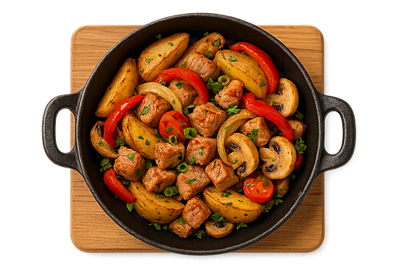 Картофельная сковородка со свининой