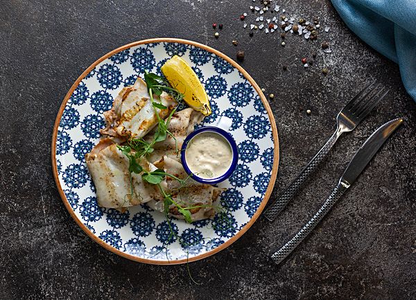 Кальмар командорский на гриле