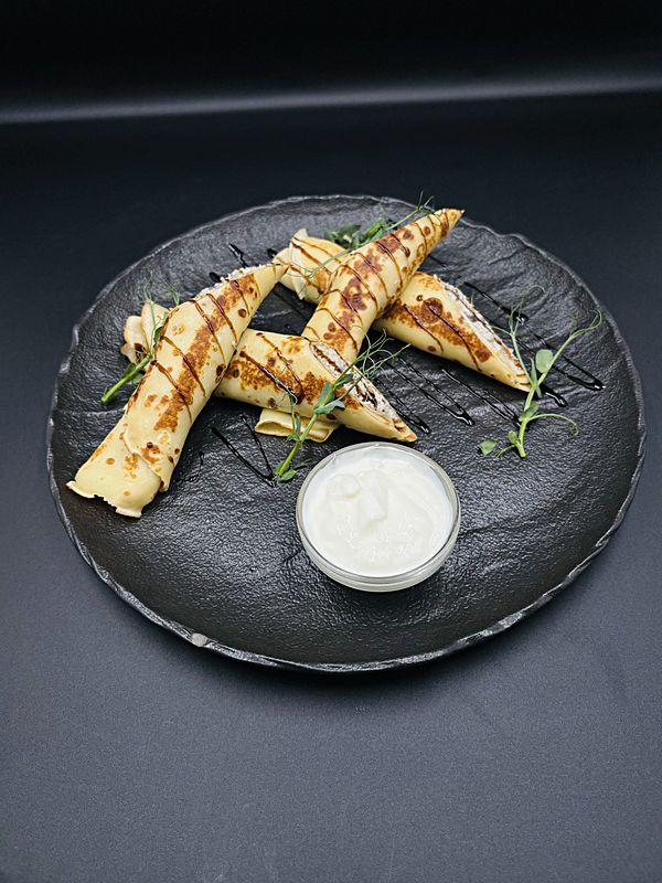 Блинчики с курицей и грибами