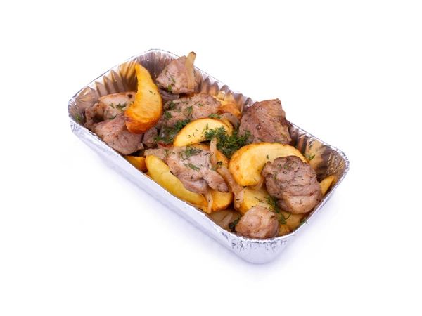 Жареный картофель со свининой