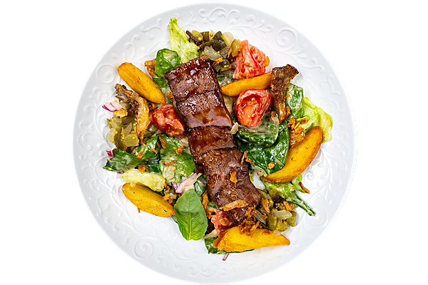 Стейк-салат с грибами