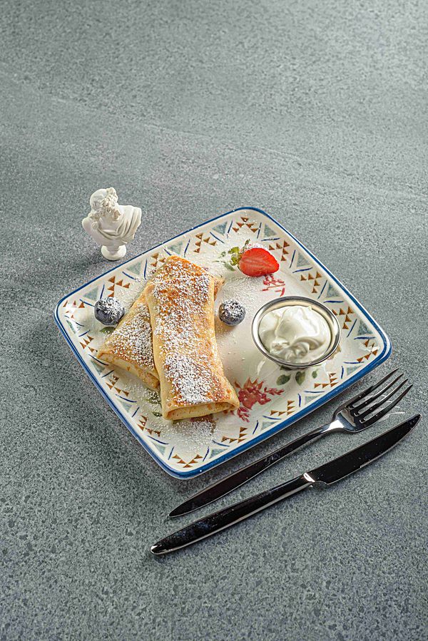 Блины с творожным муссом