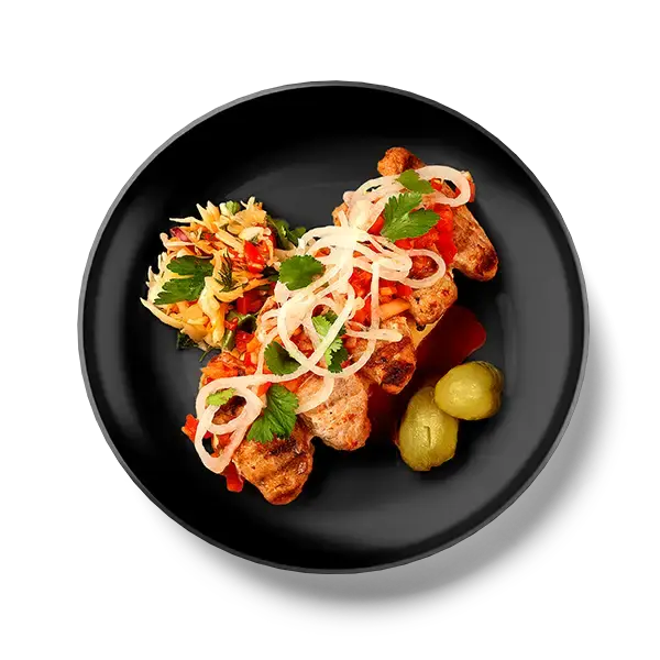 Кебаб с овощами куриный