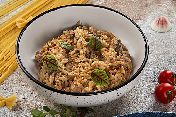 Орзо с белыми грибами