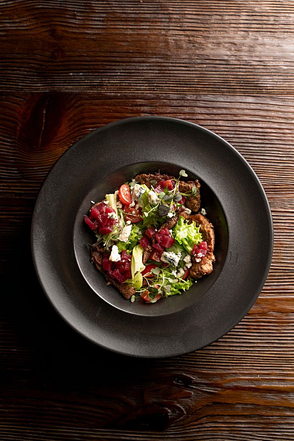 Теплый салат с печенью