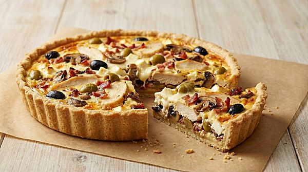 Греческий пирог с курицей и грибами котопита