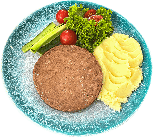 Растительная котлета с картофельным пюре