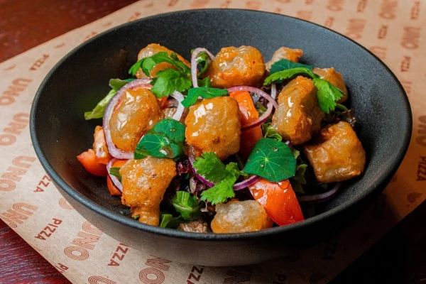 Салат с жареными баклажанами