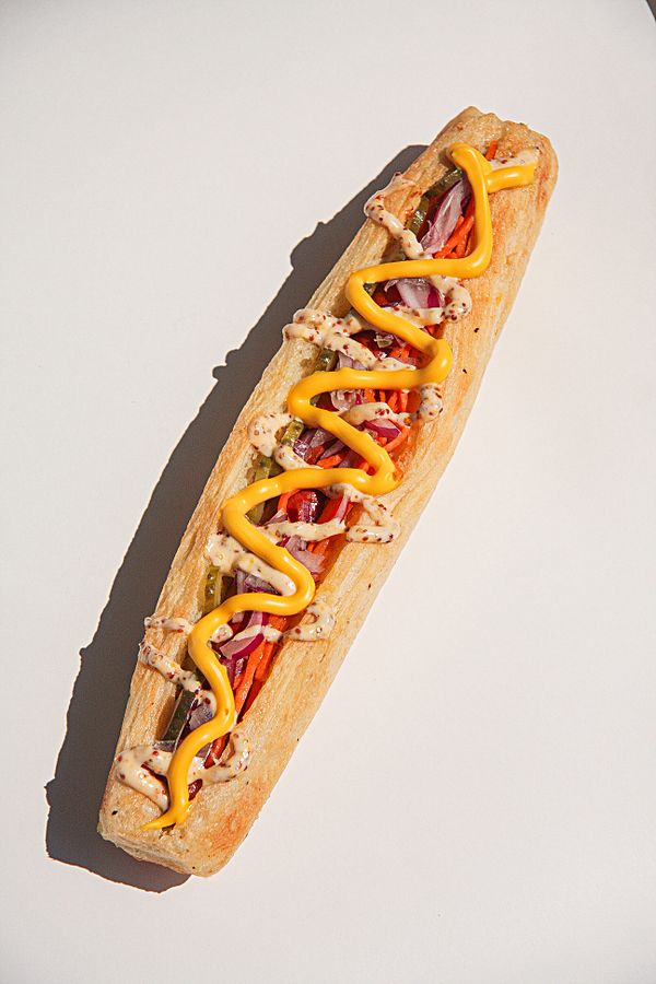 Хот-дог с куриной колбаской