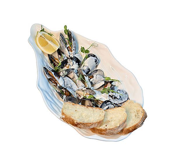 Мидии в соусе дорблю