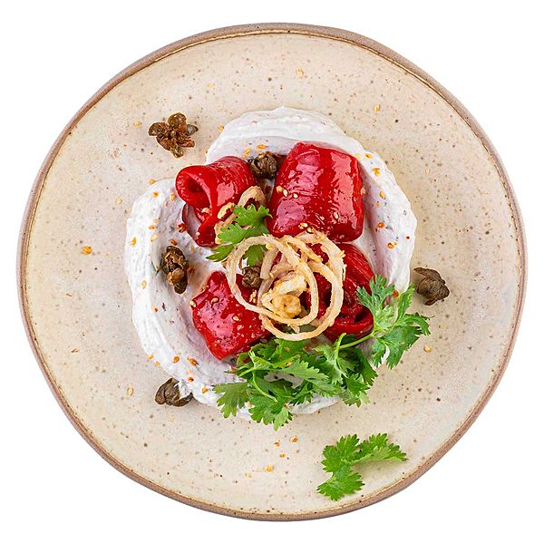 Печеный перец с кремом из феты