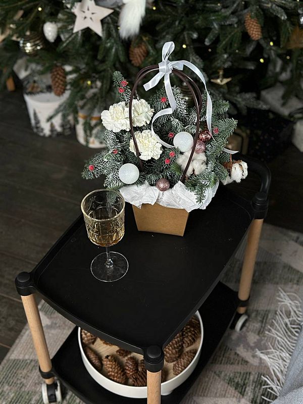 Новогодняя композиция в сумочке