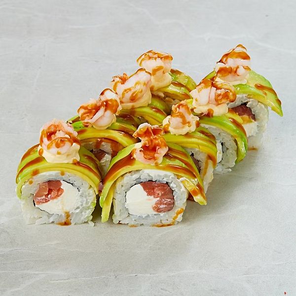 Авокадо лосось креветка