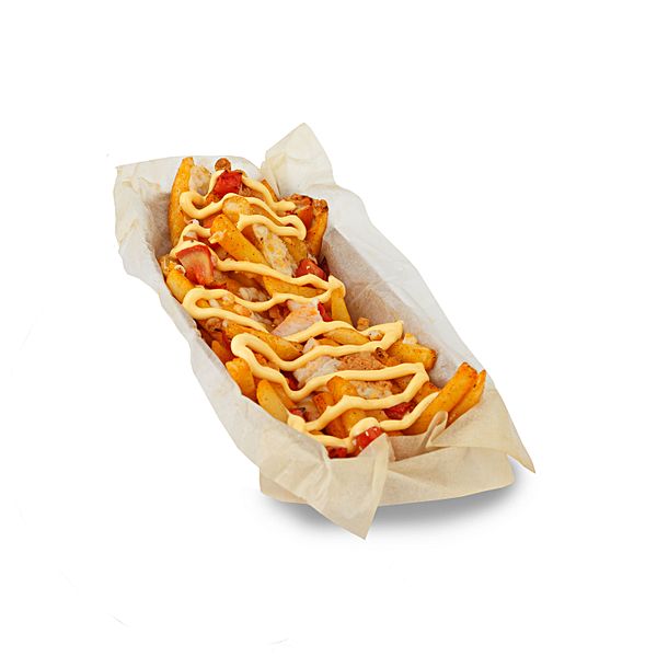 Картофель с цыпленком и сыром моцарелла