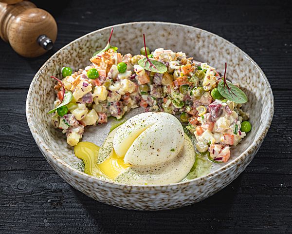 Оливье с говяжьим языком