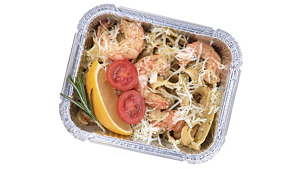 Паста с креветками в сливочном соусе